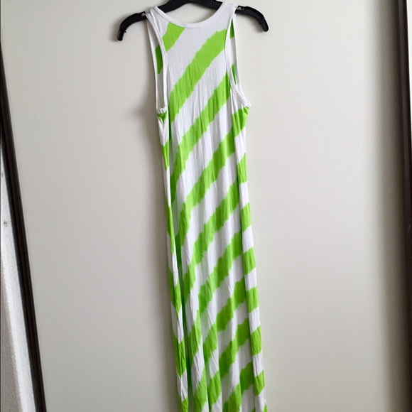 White/bright green maxi Calvin Klein dress - Picture 3 of 3